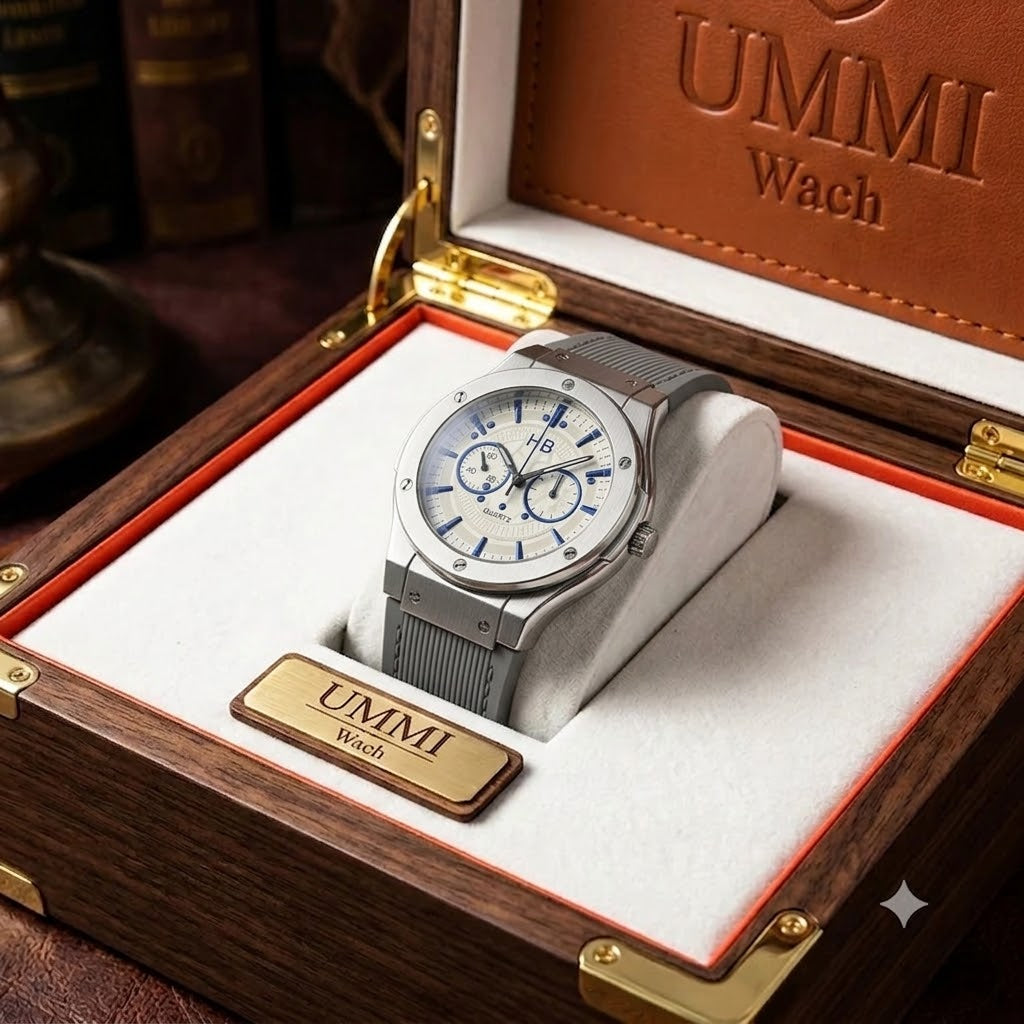Daimond Glass Hublot Sporty Men’s Silicone Strap Watch