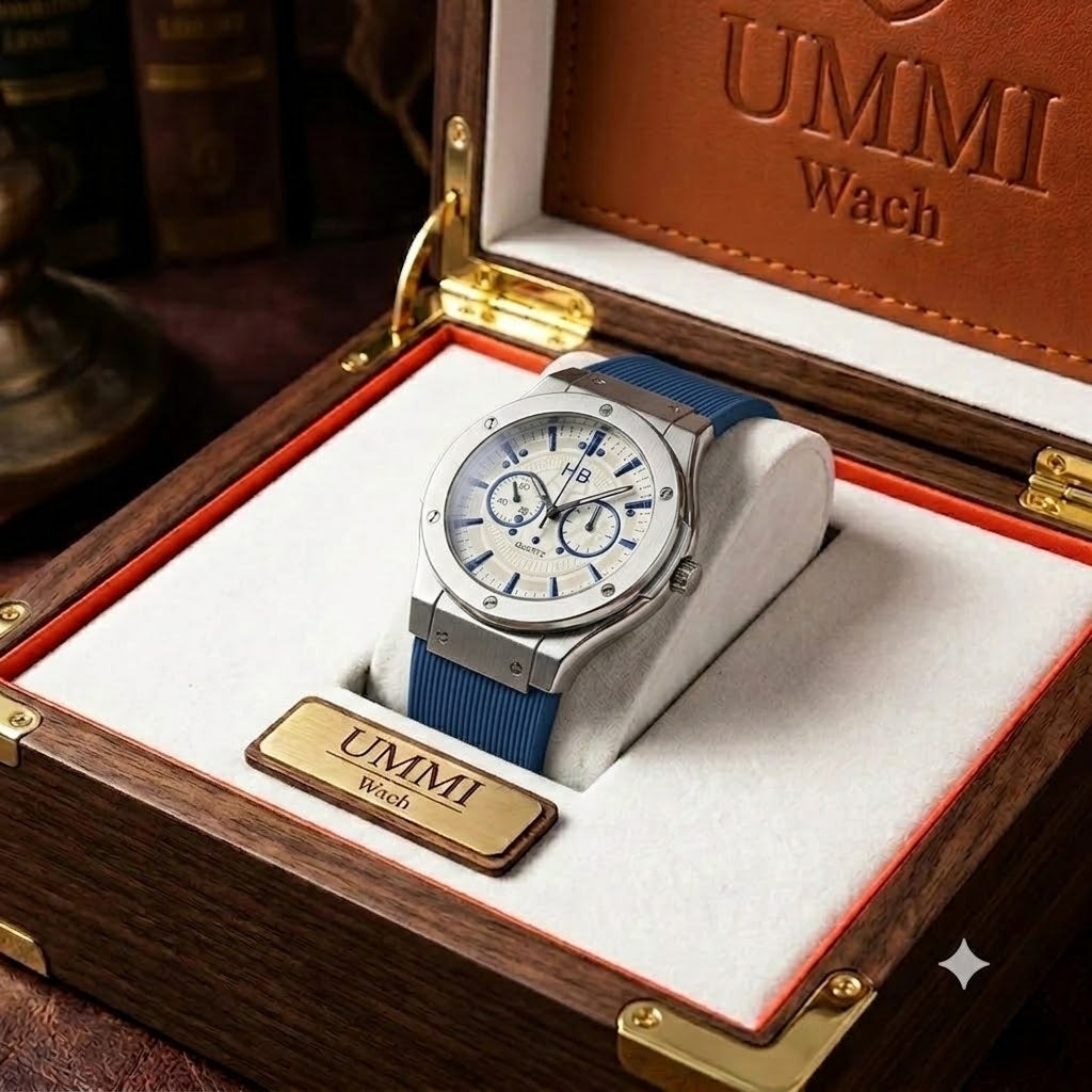 Daimond Glass Hublot Sporty Men’s Silicone Strap Watch