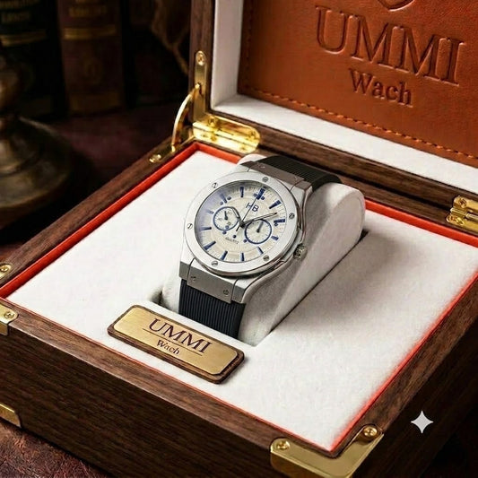 Daimond Glass Hublot Sporty Men’s Silicone Strap Watch